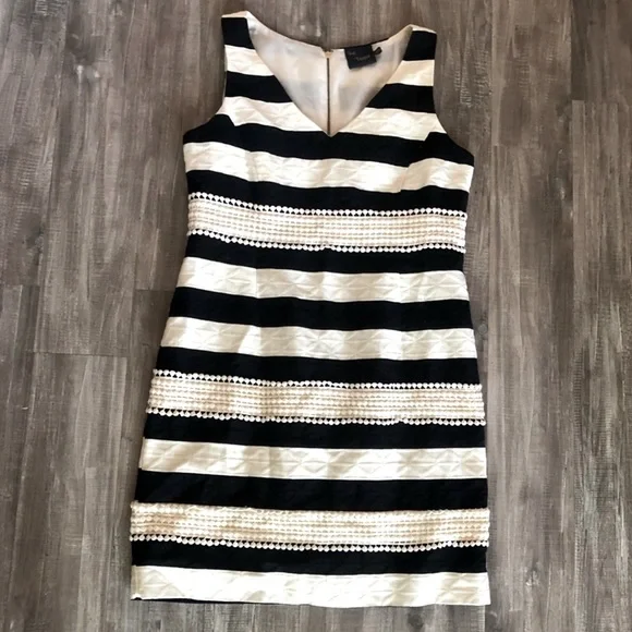 Just...Taylor Dresses | Just...Taylor Black & Cream Striped Lace Dress 10 | Color: Black/Cream | Size: 10 | Meyerksl's Closet